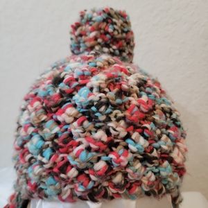 Op Lady's Pompom Beanie with Braided Pompom Tassels